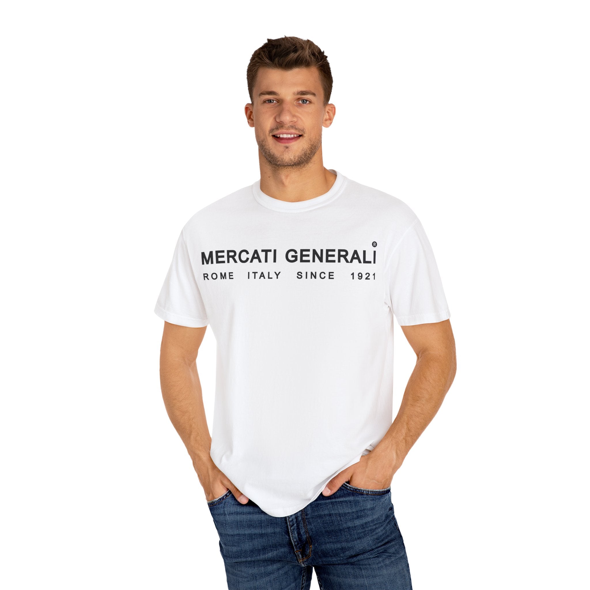Mercati Generali Unisex Garment-Dyed T-Shirt - Rome Italy Since 1921