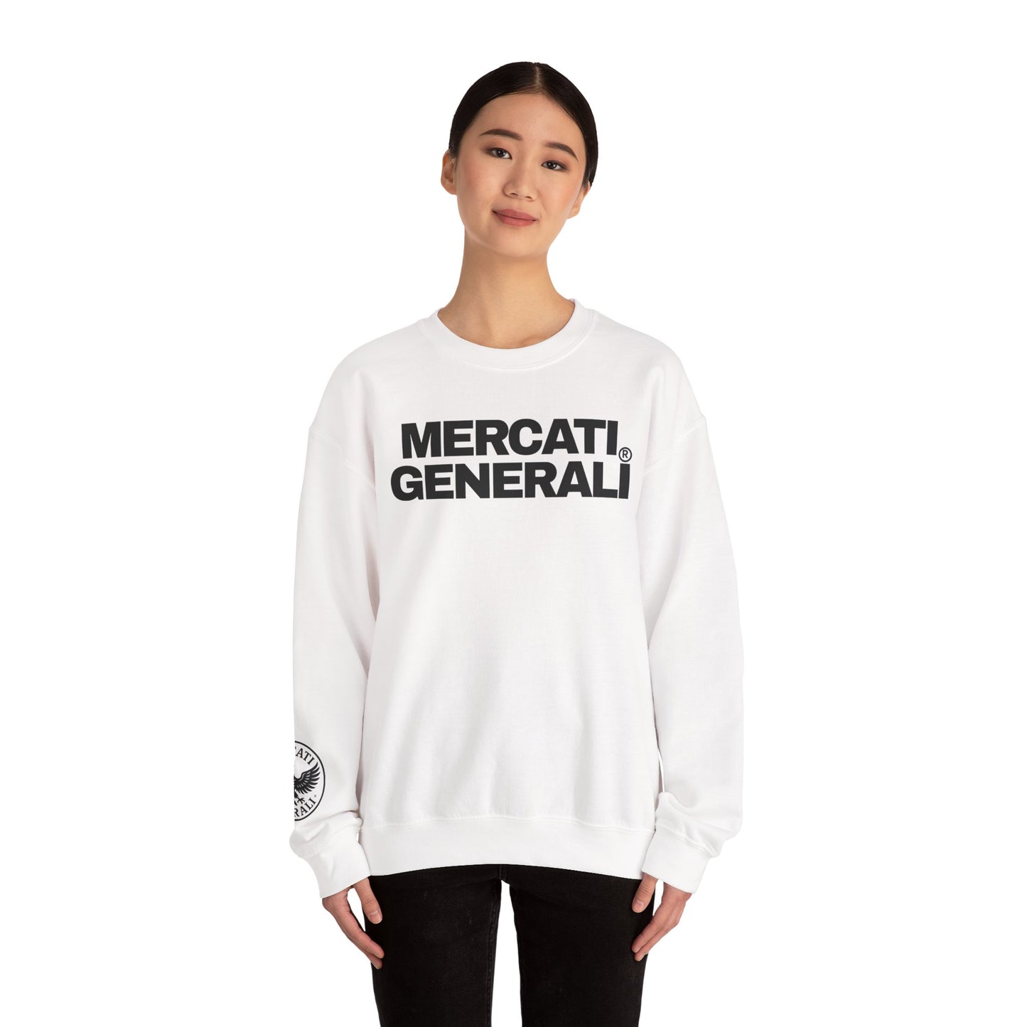 Mercati Generali Unisex Crewneck Sweatshirt - Stylish Heavy Blend with Eagle Emblem